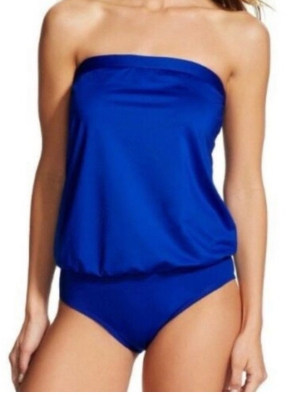 Classic Cleanwater Blue Bandeau One-Piece Swimsuit. SZ. L